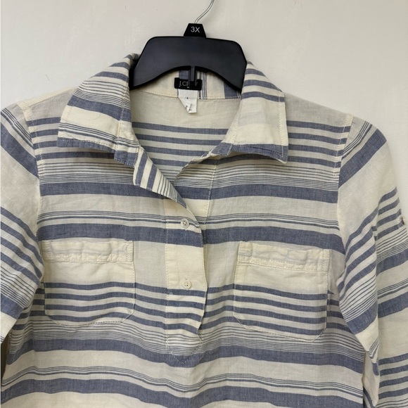 J.Crew Blue and Cream Striped Pullover Size S - Picture 2 of 4
